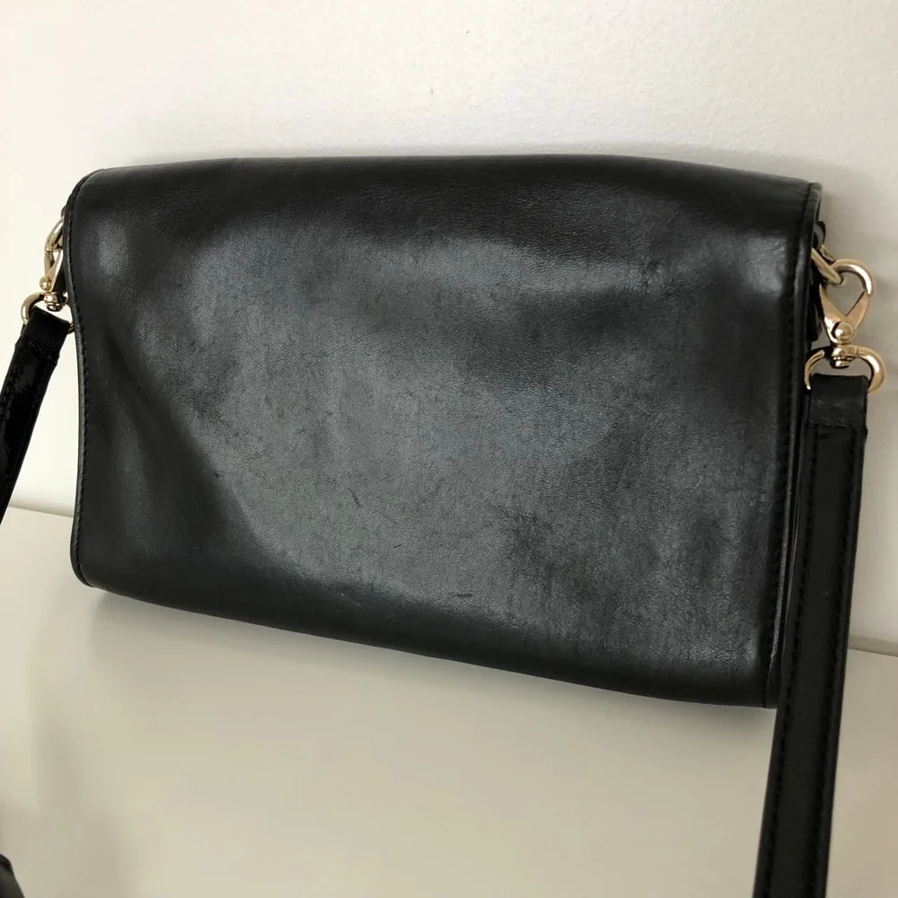 Kate Spade New York Black Leather Crossbody Bag Clutch